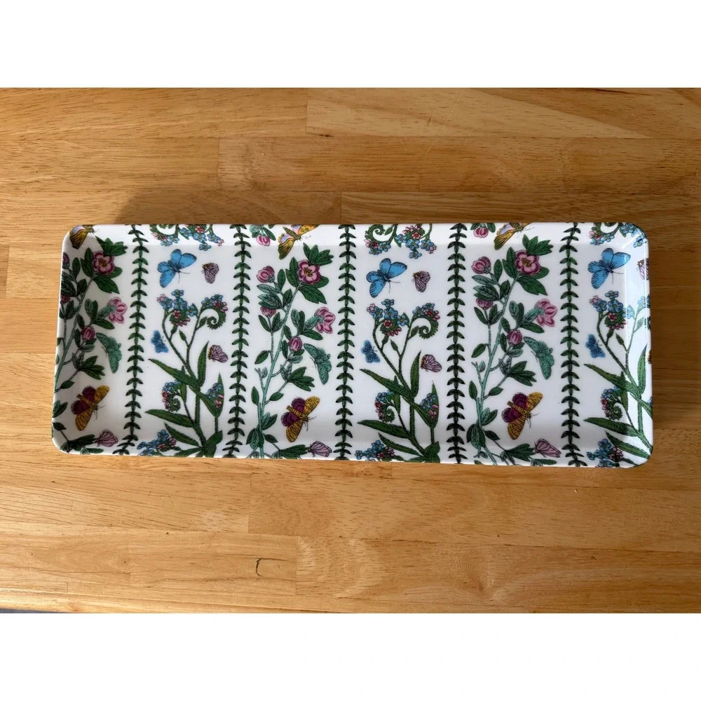 Portmeirion Susan Williams-Ellis Vintage  Butterfly Botanical Melamine Tray Lg